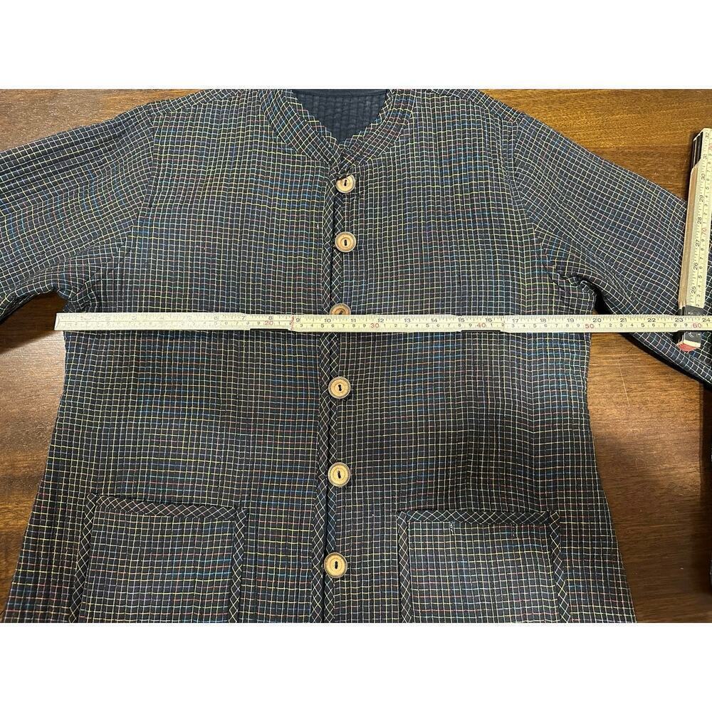 Reversible Lagenlook Cottage Quilted Jacket Women XL Colorful Artsy Texture - Picture 4 of 14